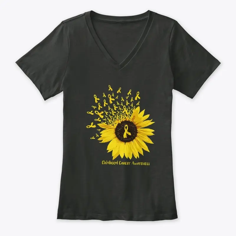 Sunflower childhood cancer ribbon 