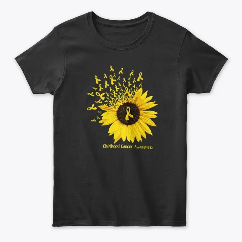 Sunflower childhood cancer ribbon 