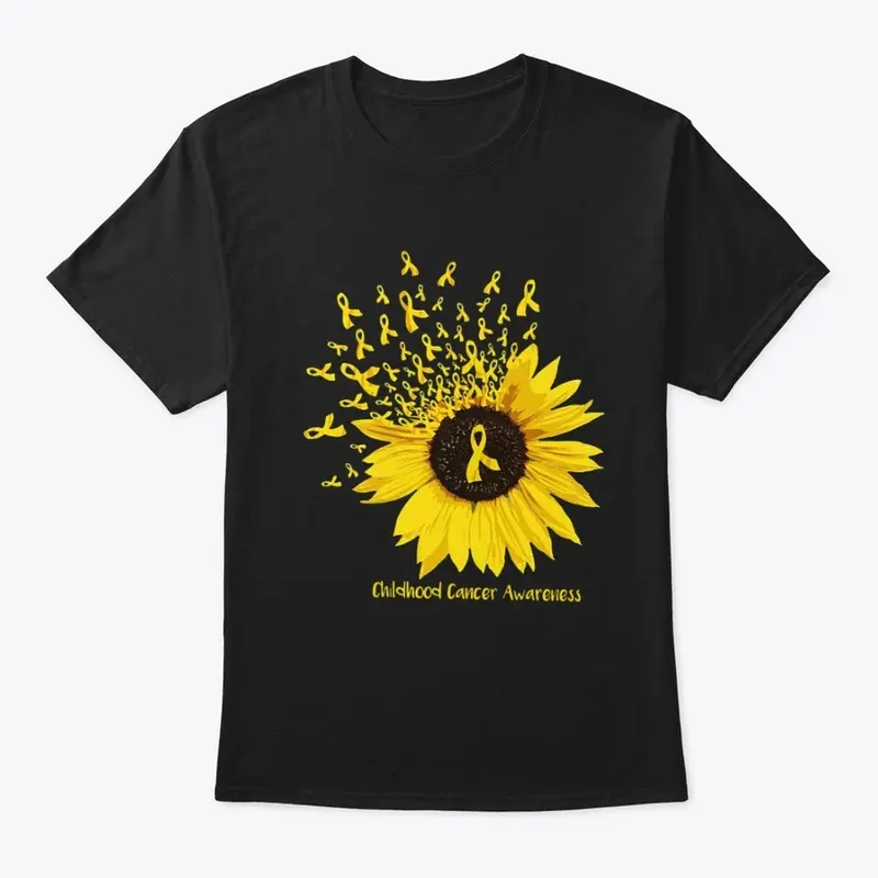 Sunflower childhood cancer ribbon 