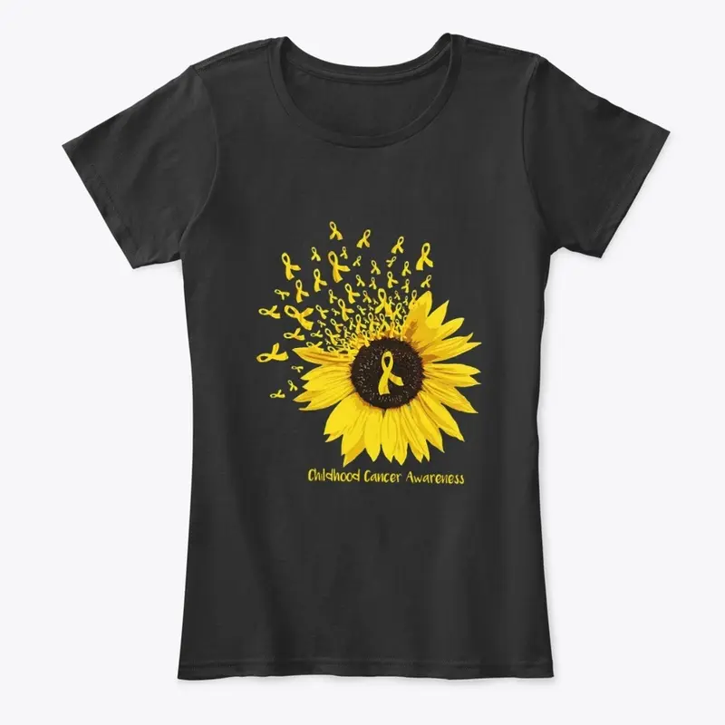 Sunflower childhood cancer ribbon 